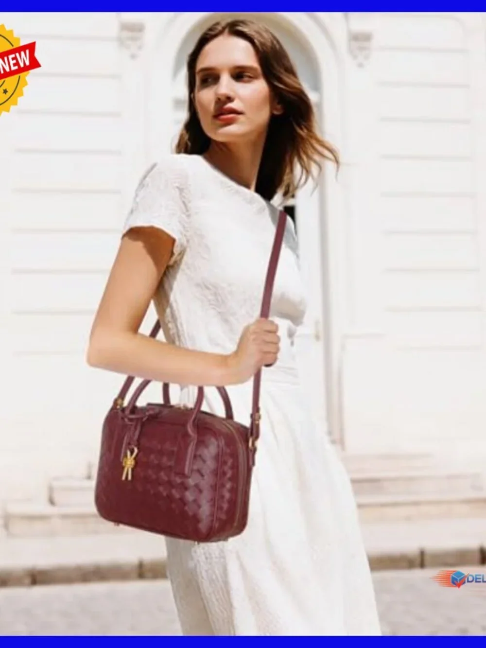 Handmade Woven Leather Hobo Bag with Adjustable Crossbody Strap